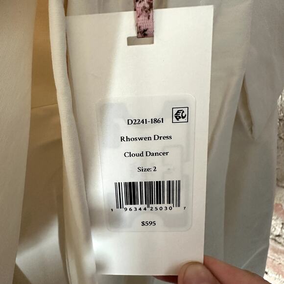 LoveShackFancy Rhoswen Bridal Bow Mini Dress Cloud Danger White - Picture 6 of 6